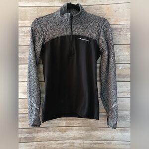 Brooks, women's running jacket, black/gray, small, quarter zip,  size small